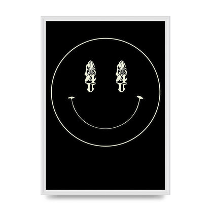 Eyes On You Acid House Smiley Wall Art - A2 framed