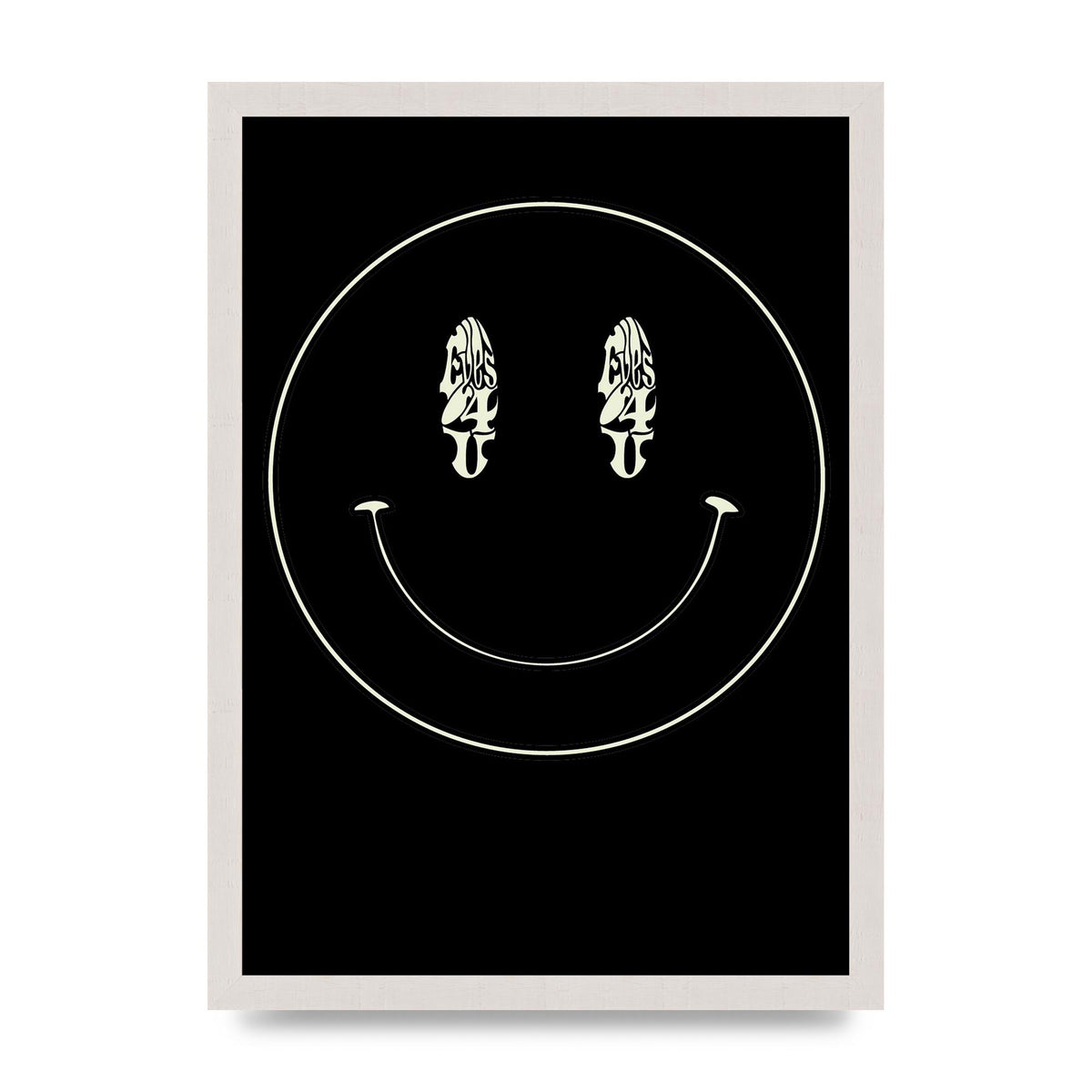 Eyes On You Acid House Smiley Wall Art - A3 framed