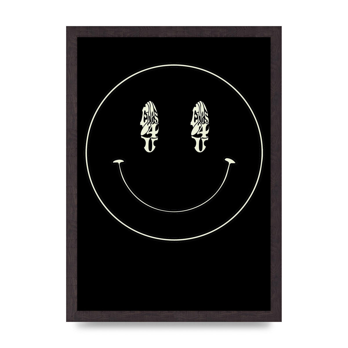 Eyes On You Acid House Smiley Wall Art - A3 framed