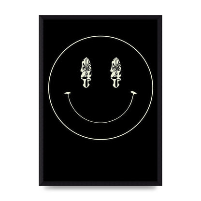 Eyes On You Acid House Smiley Wall Art - A3 framed