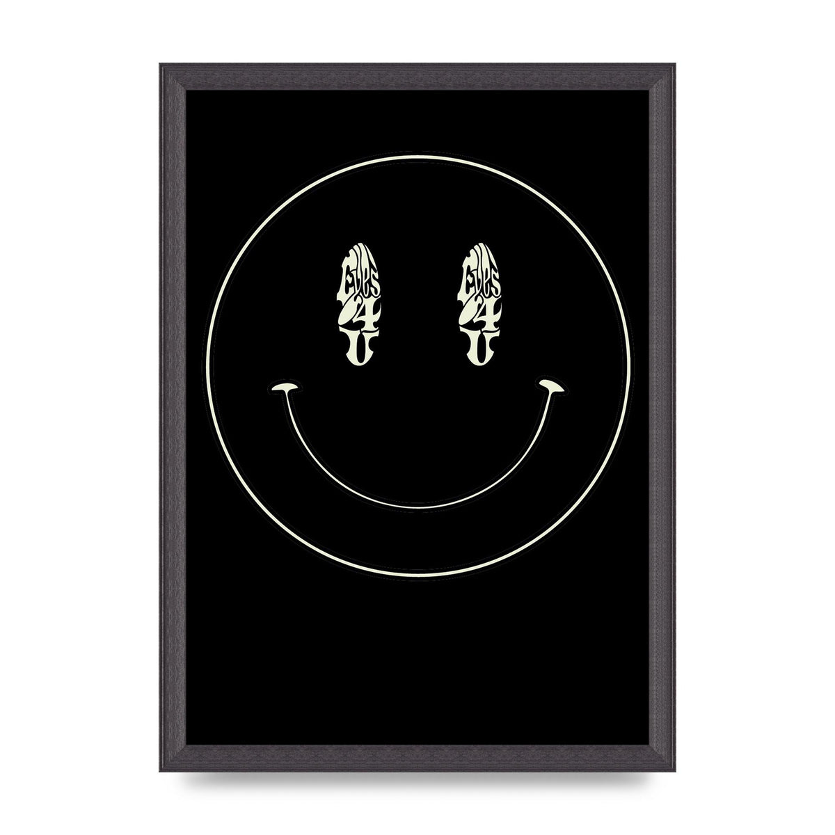 Eyes On You Acid House Smiley Wall Art - A3 framed