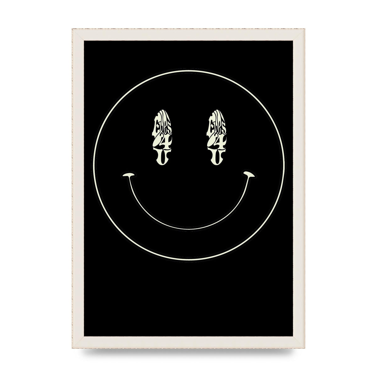 Eyes On You Acid House Smiley Wall Art - A3 framed
