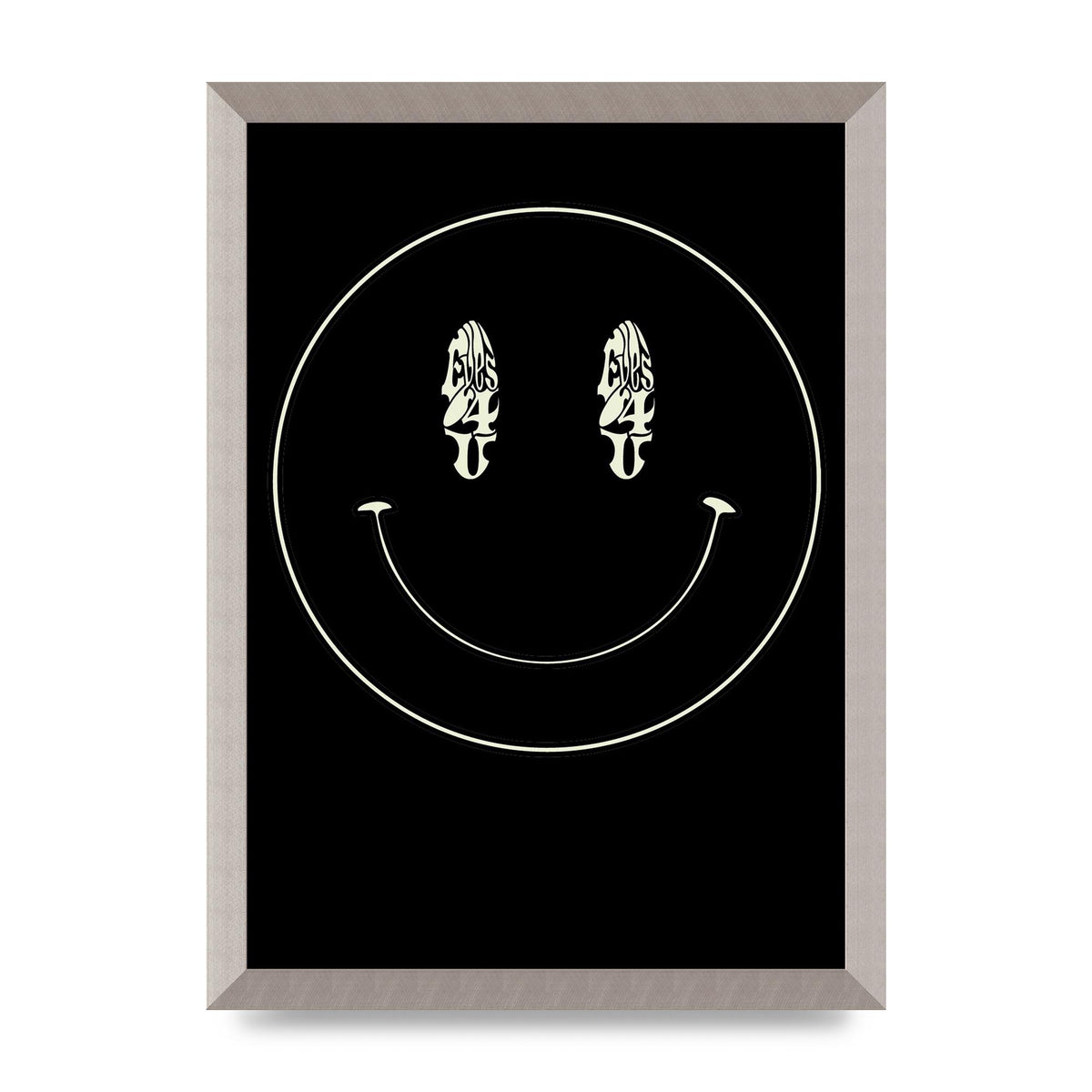 Eyes On You Acid House Smiley Wall Art - A3 framed