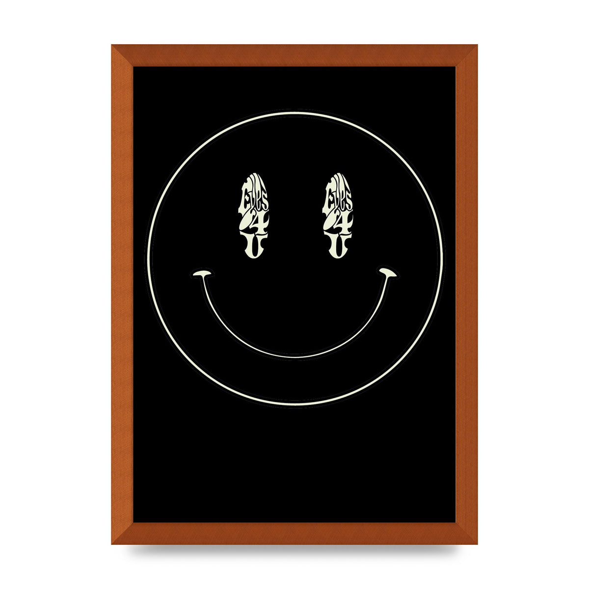 Eyes On You Acid House Smiley Wall Art - A3 framed