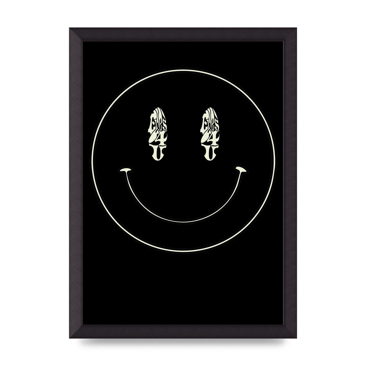 Eyes On You Acid House Smiley Wall Art - A3 framed