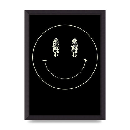 Eyes On You Acid House Smiley Wall Art - A3 framed