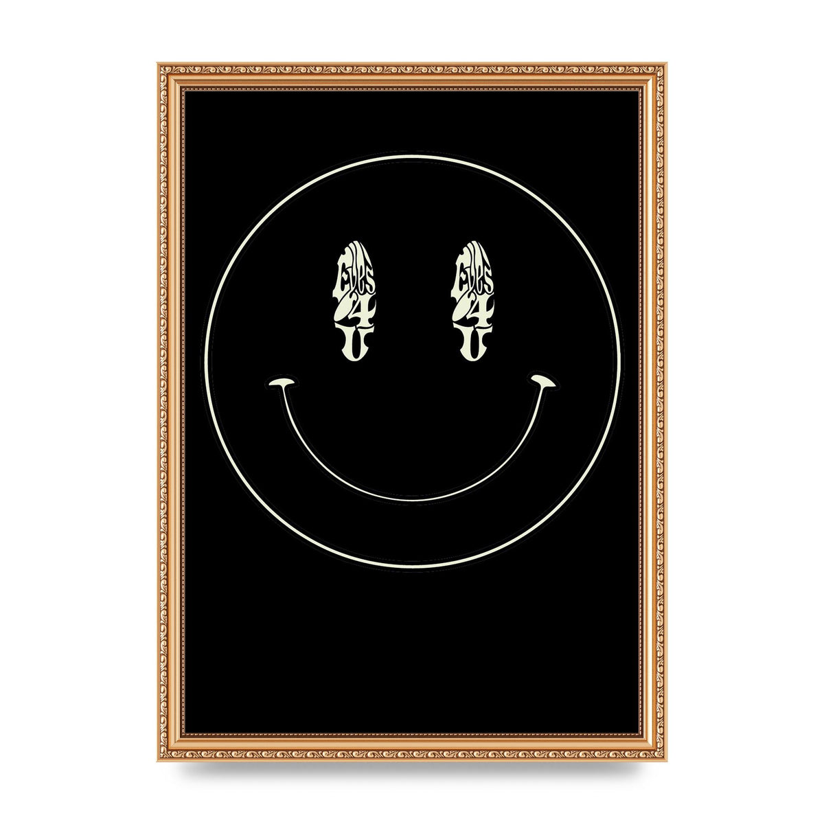 Eyes On You Acid House Smiley Wall Art - A3 framed