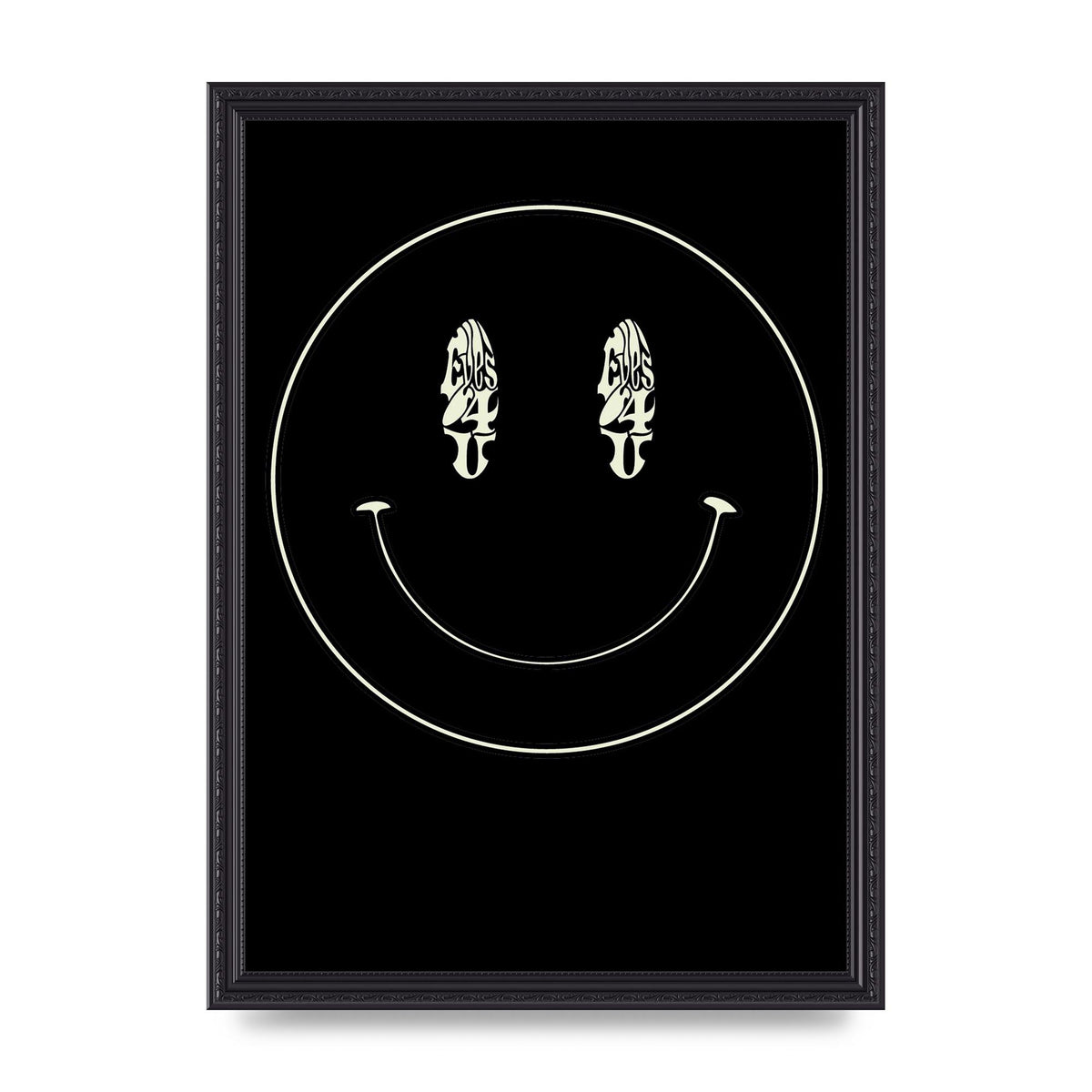 Eyes On You Acid House Smiley Wall Art - A3 framed