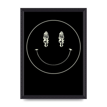 Eyes On You Acid House Smiley Wall Art - A3 framed
