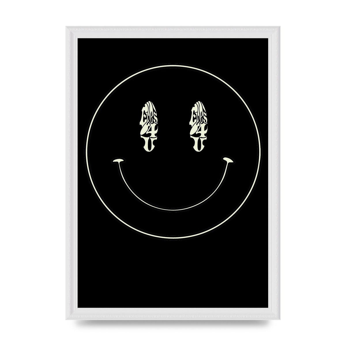 Eyes On You Acid House Smiley Wall Art - A3 framed