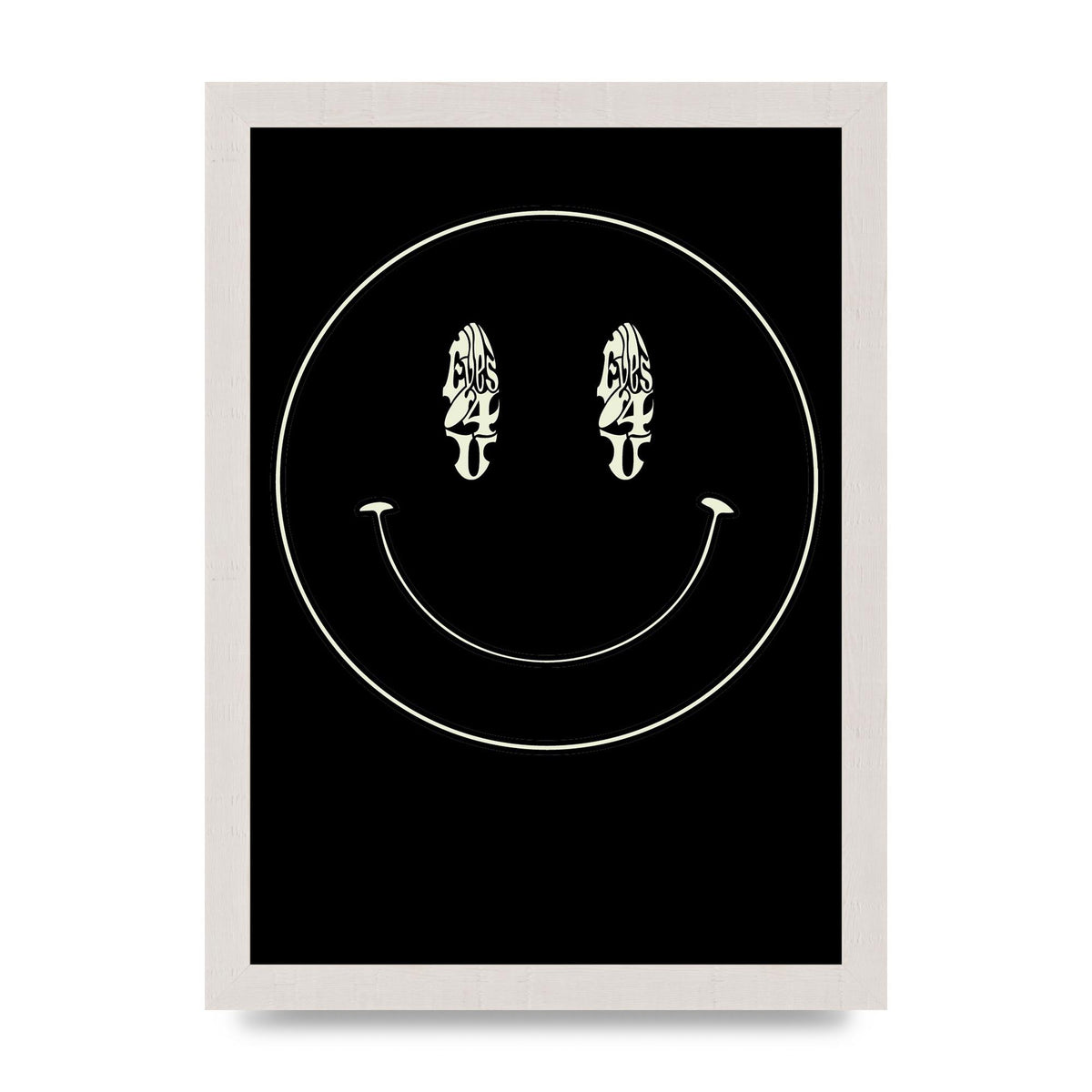 Eyes On You Acid House Smiley Wall Art - A4 framed