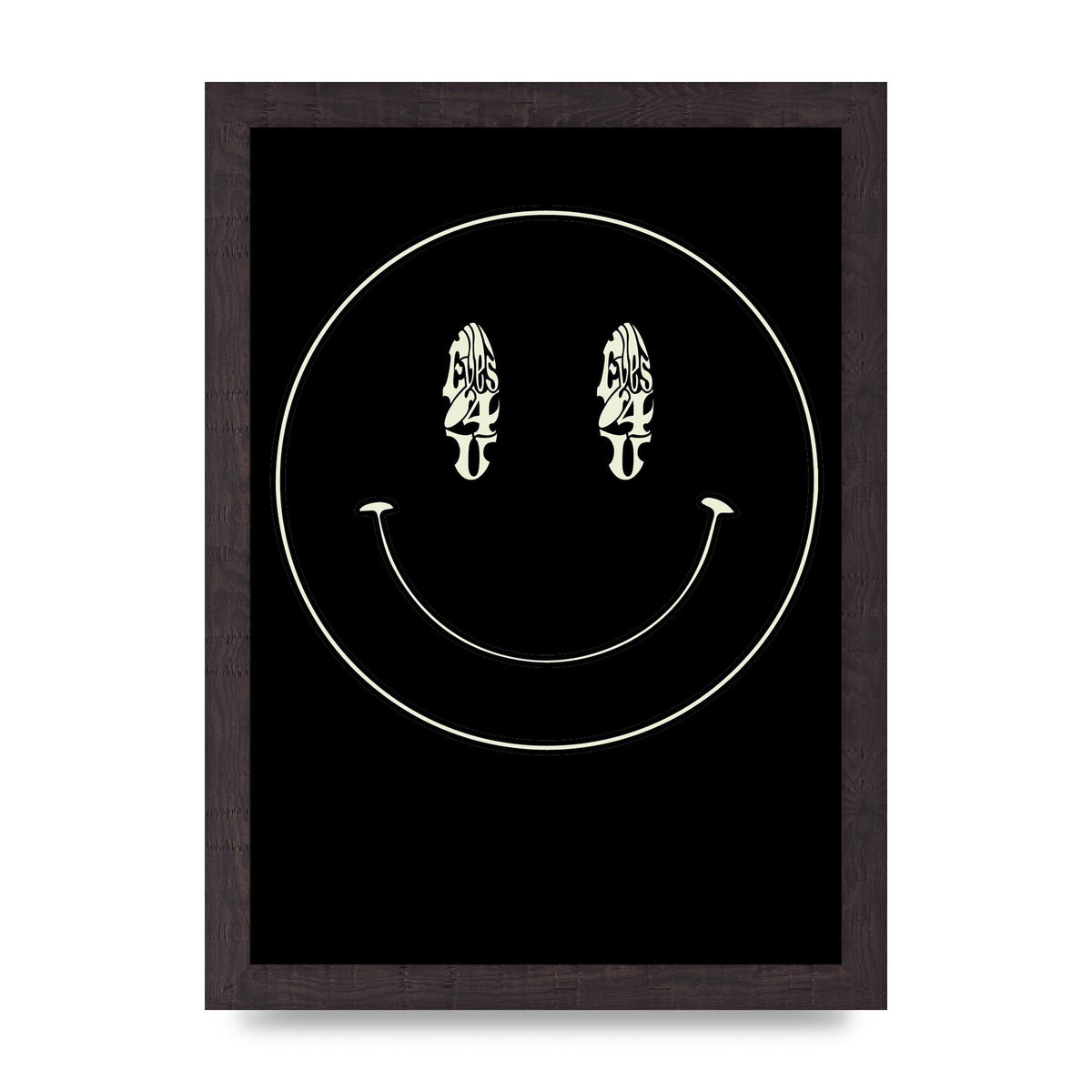 Eyes On You Acid House Smiley Wall Art - A4 framed