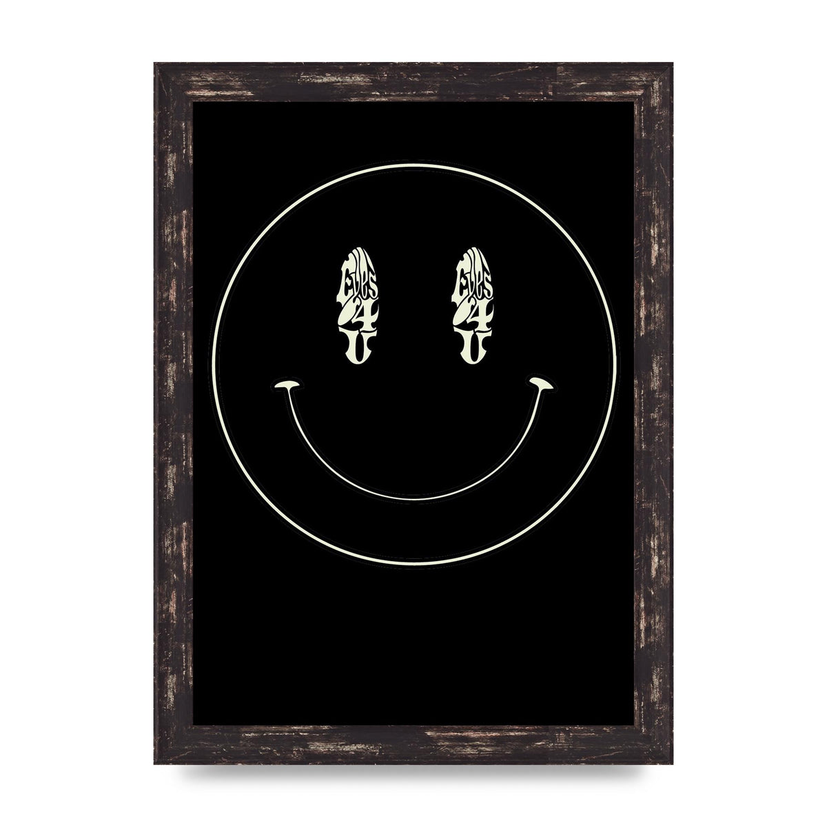 Eyes On You Acid House Smiley Wall Art - A4 framed