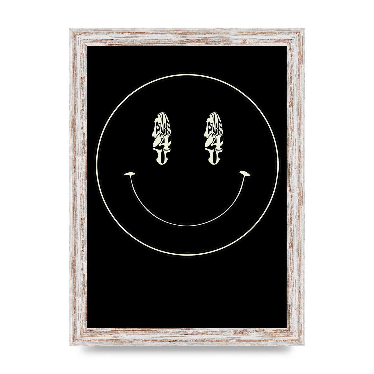 Eyes On You Acid House Smiley Wall Art - A4 framed
