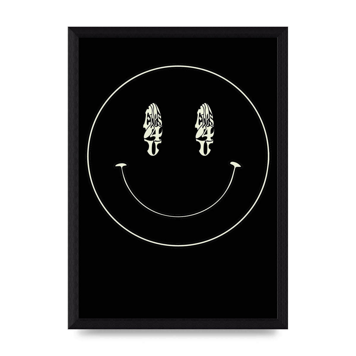 Eyes On You Acid House Smiley Wall Art - A4 framed