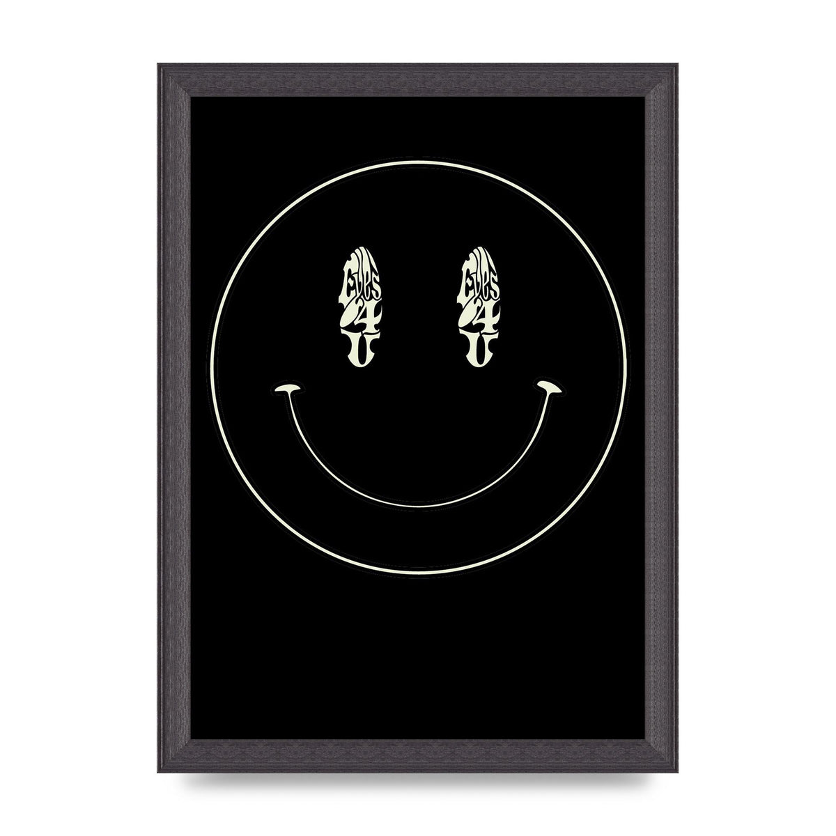 Eyes On You Acid House Smiley Wall Art - A4 framed
