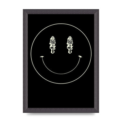 Eyes On You Acid House Smiley Wall Art - A4 framed