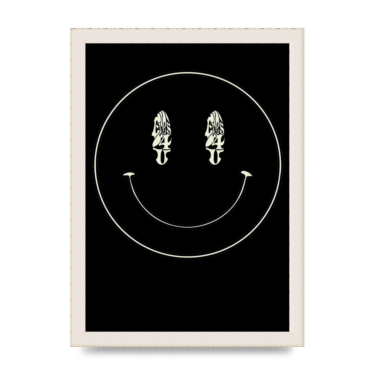Eyes On You Acid House Smiley Wall Art - A4 framed