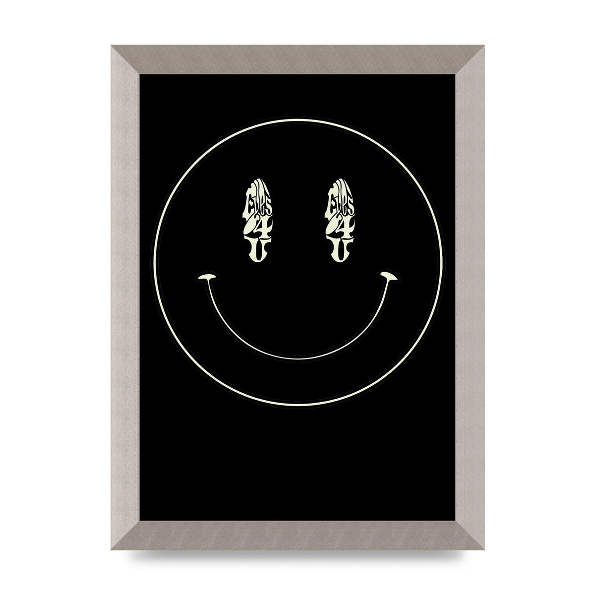 Eyes On You Acid House Smiley Wall Art - A4 framed