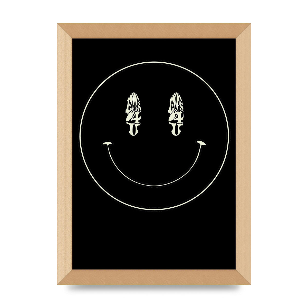 Eyes On You Acid House Smiley Wall Art - A4 framed