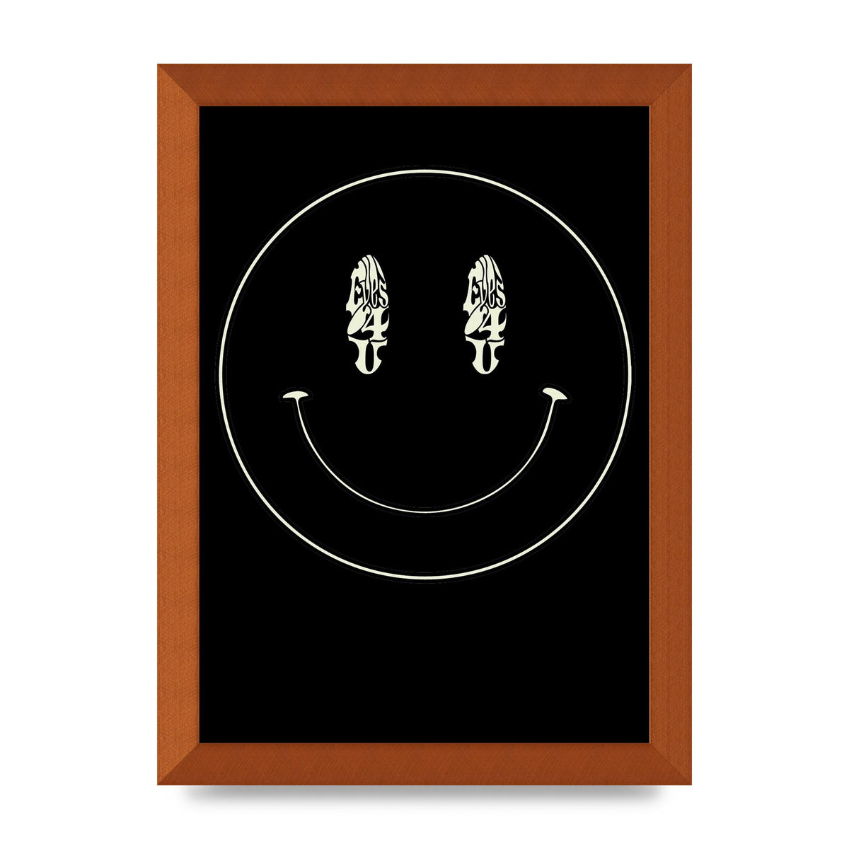 Eyes On You Acid House Smiley Wall Art - A4 framed