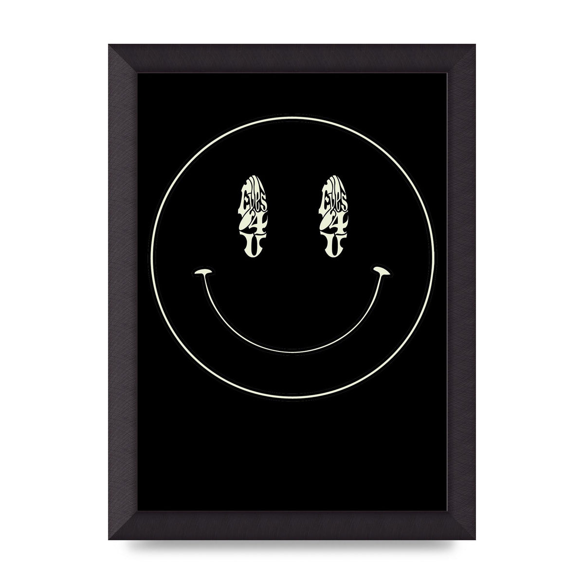 Eyes On You Acid House Smiley Wall Art - A4 framed