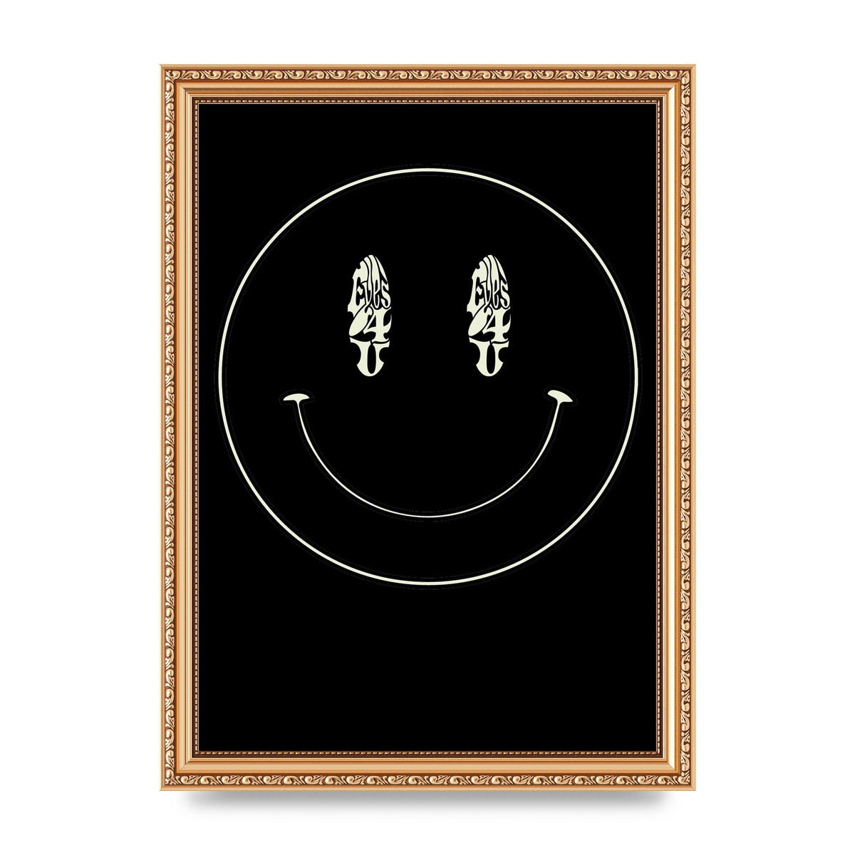 Eyes On You Acid House Smiley Wall Art - A4 framed