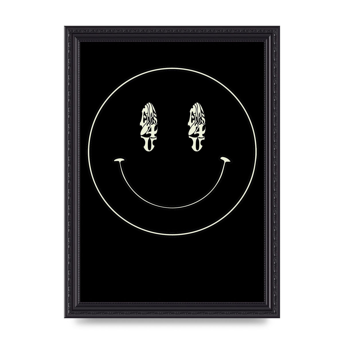 Eyes On You Acid House Smiley Wall Art - A4 framed