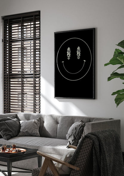 Eyes On You Acid House Smiley Wall Art - living room 1