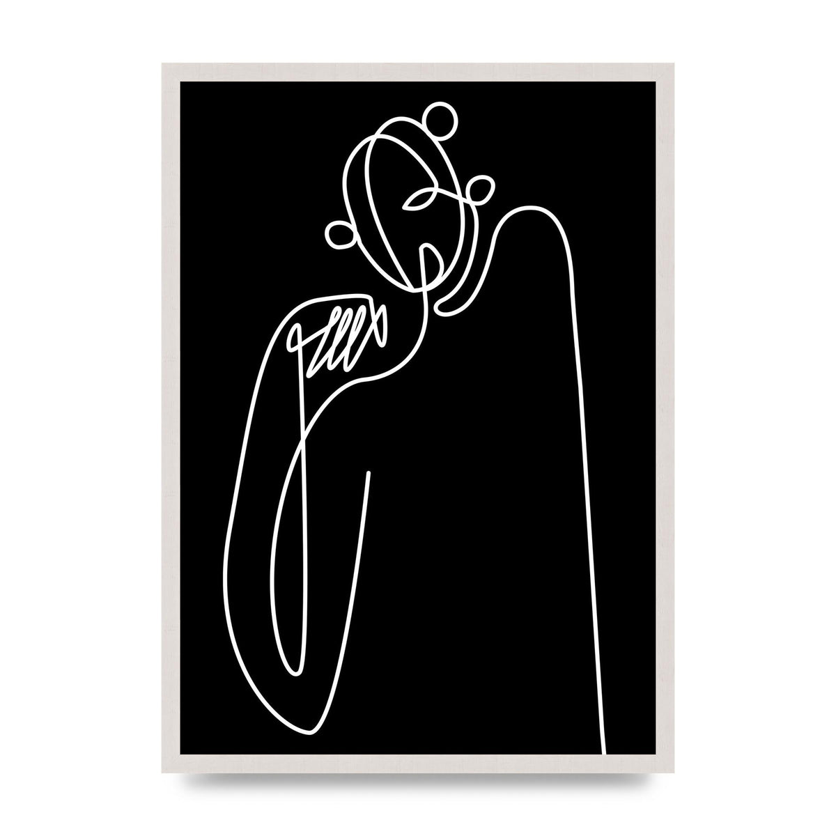 Abstract Line Drawing In Black Art For The Home - A2 framed