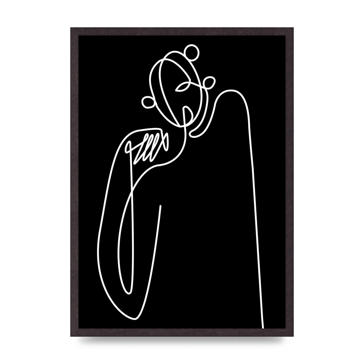 Abstract Line Drawing In Black Art For The Home - A2 framed