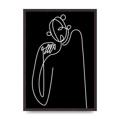 Abstract Line Drawing In Black Art For The Home - A2 framed