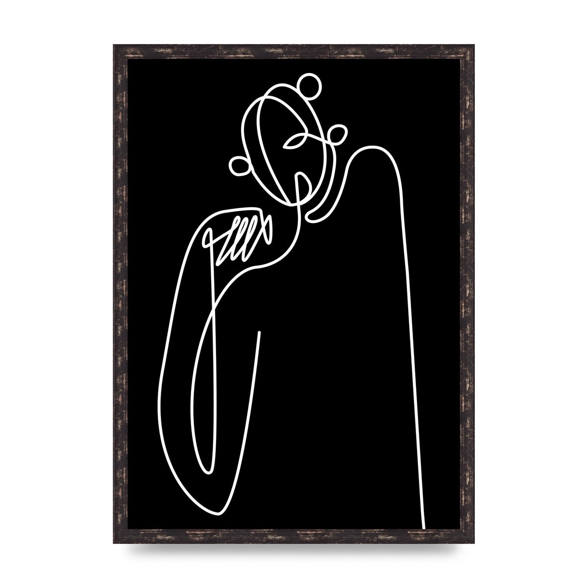 Abstract Line Drawing In Black Art For The Home - A2 framed