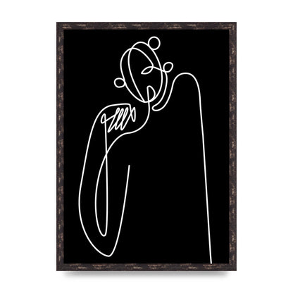 Abstract Line Drawing In Black Art For The Home - A2 framed