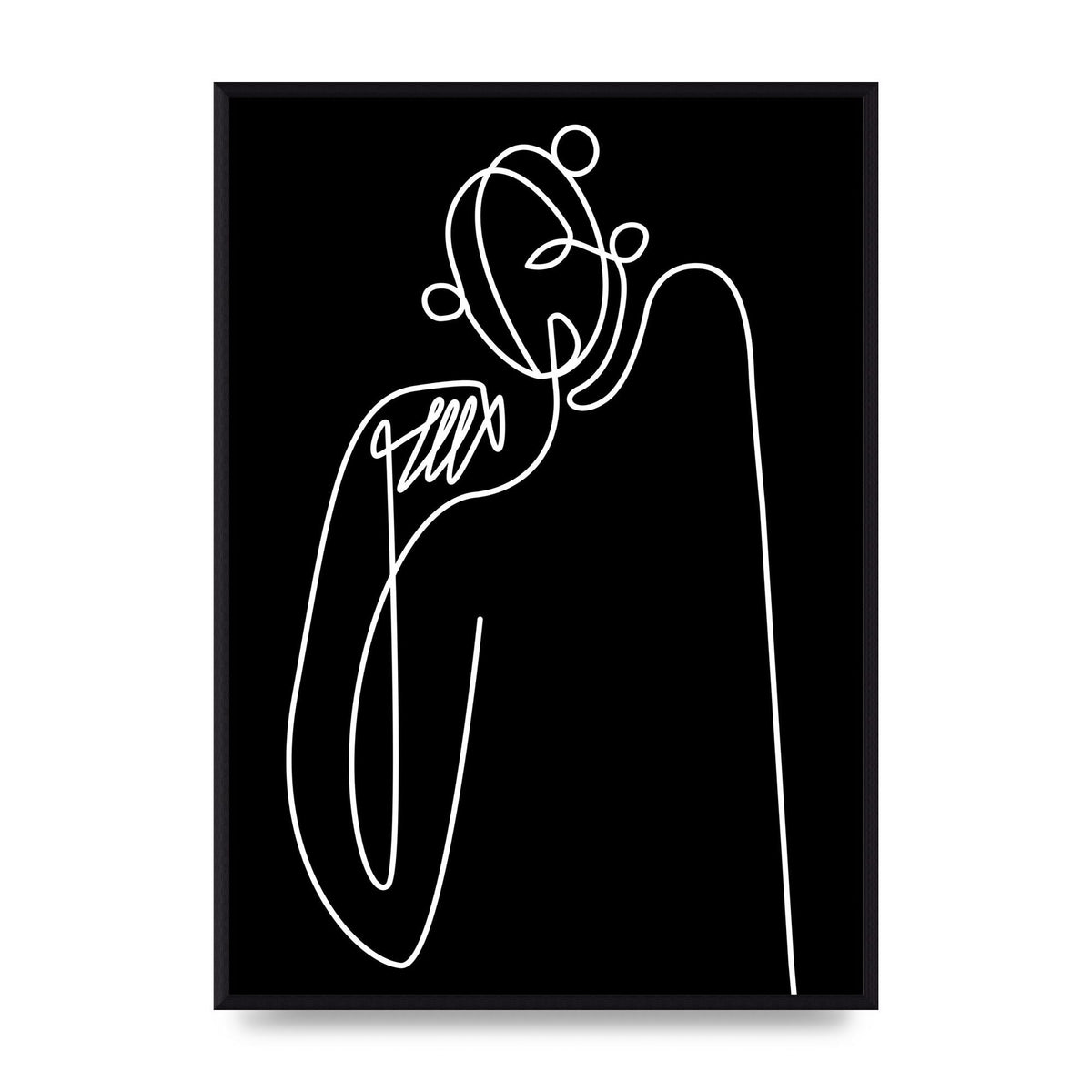 Abstract Line Drawing In Black Art For The Home - A2 framed