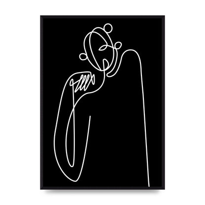 Abstract Line Drawing In Black Art For The Home - A2 framed