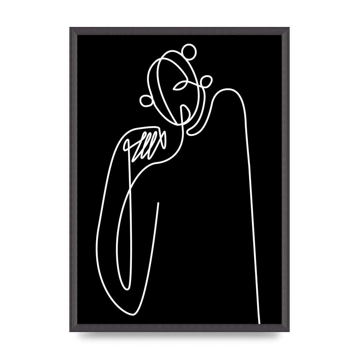 Abstract Line Drawing In Black Art For The Home - A2 framed