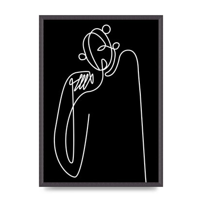 Abstract Line Drawing In Black Art For The Home - A2 framed