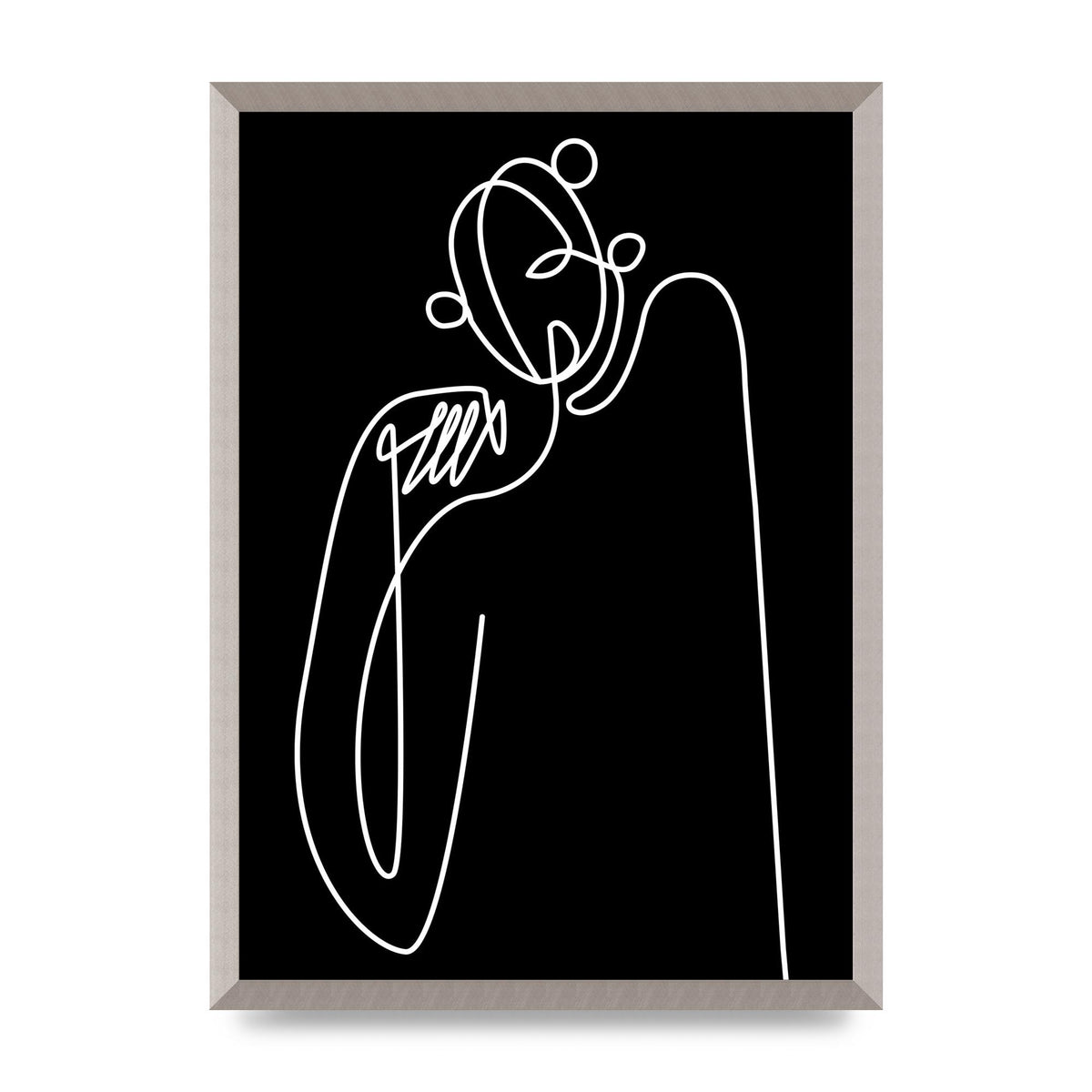 Abstract Line Drawing In Black Art For The Home - A2 framed