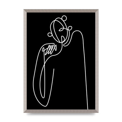 Abstract Line Drawing In Black Art For The Home - A2 framed