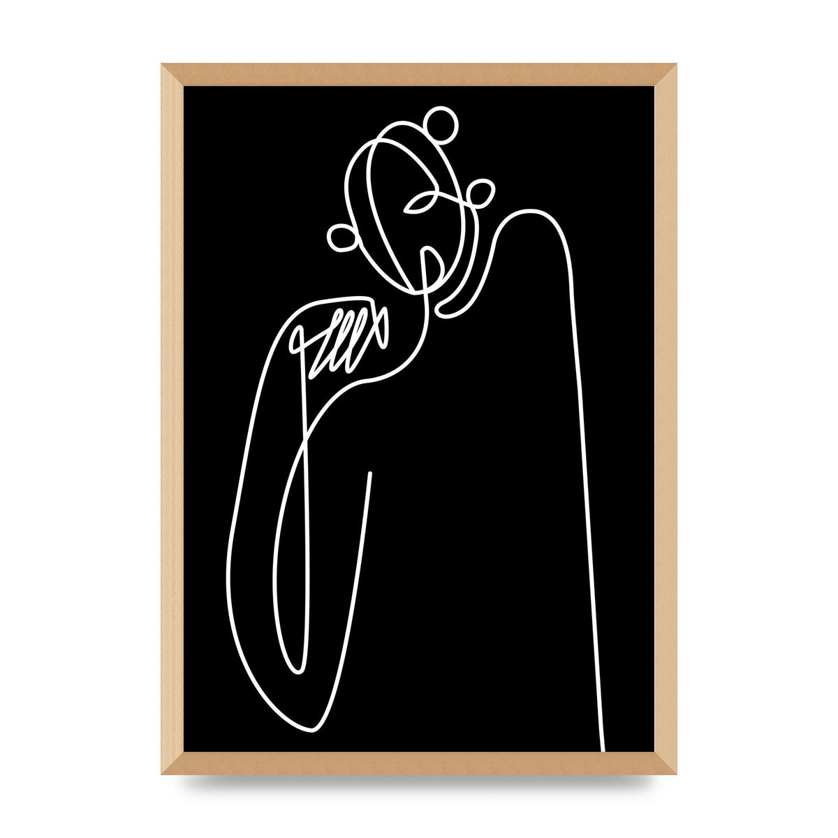 Abstract Line Drawing In Black Art For The Home - A2 framed