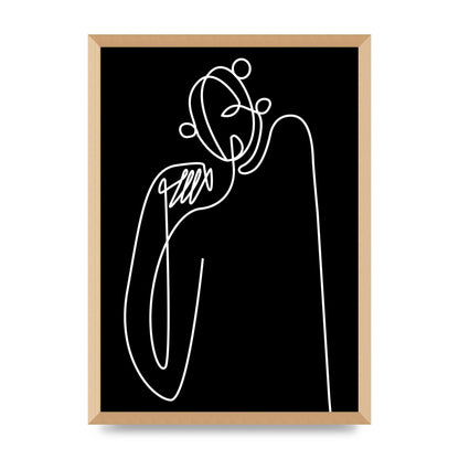 Abstract Line Drawing In Black Art For The Home - A2 framed