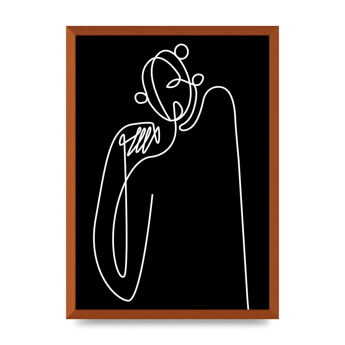 Abstract Line Drawing In Black Art For The Home - A2 framed