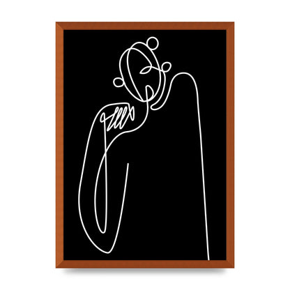 Abstract Line Drawing In Black Art For The Home - A2 framed