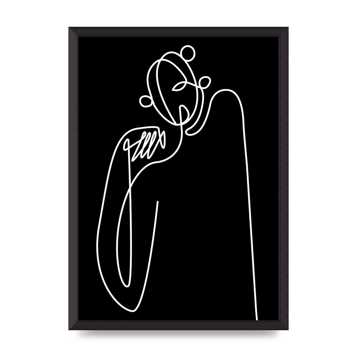 Abstract Line Drawing In Black Art For The Home - A2 framed