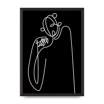 Abstract Line Drawing In Black Art For The Home - A2 framed