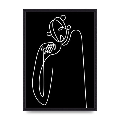 Abstract Line Drawing In Black Art For The Home - A2 framed