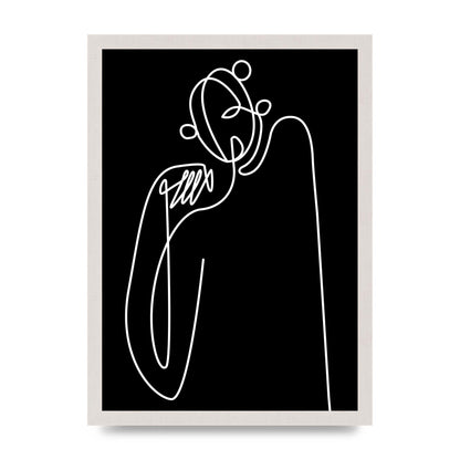 Abstract Line Drawing In Black Art For The Home - A3 framed