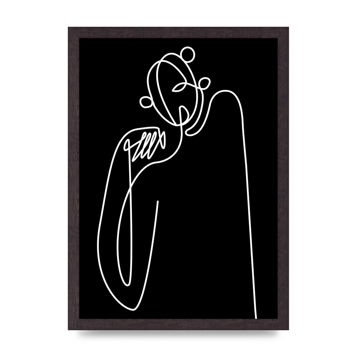 Abstract Line Drawing In Black Art For The Home - A3 framed