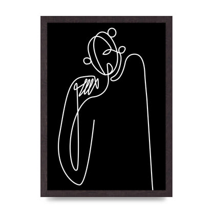 Abstract Line Drawing In Black Art For The Home - A3 framed